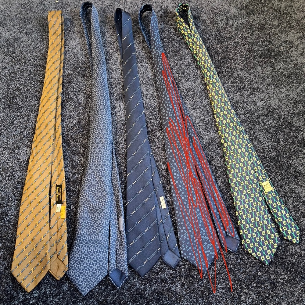 Lot of 4 Hermes Ties (100% Silk)